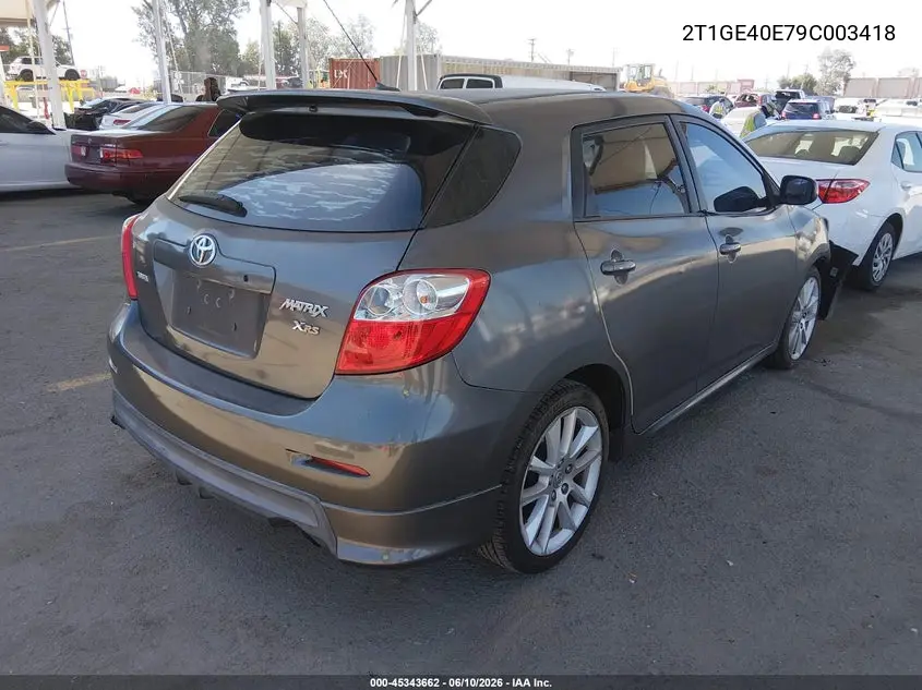 2009 Toyota Matrix Xrs VIN: 2T1GE40E79C003418 Lot: 45343662