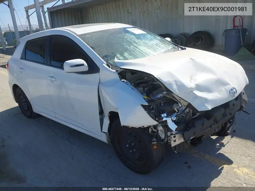 2009 Toyota Matrix S VIN: 2T1KE40EX9C001981 Lot: 45377448
