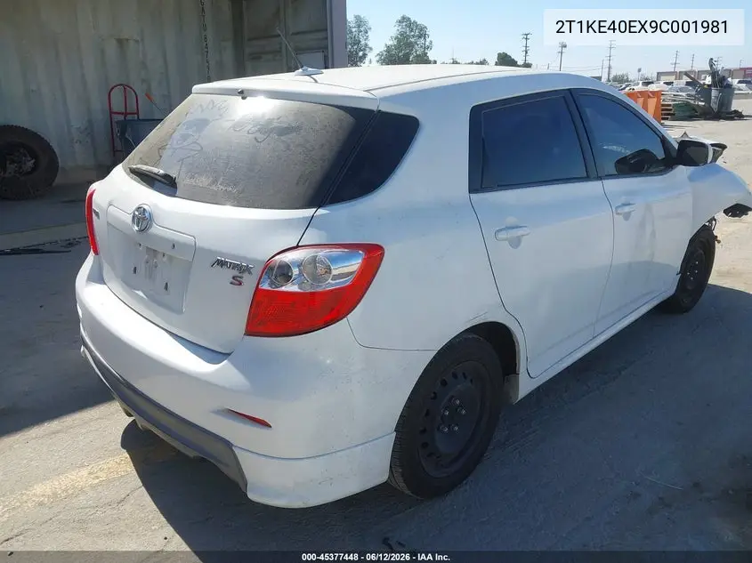 2009 Toyota Matrix S VIN: 2T1KE40EX9C001981 Lot: 45377448