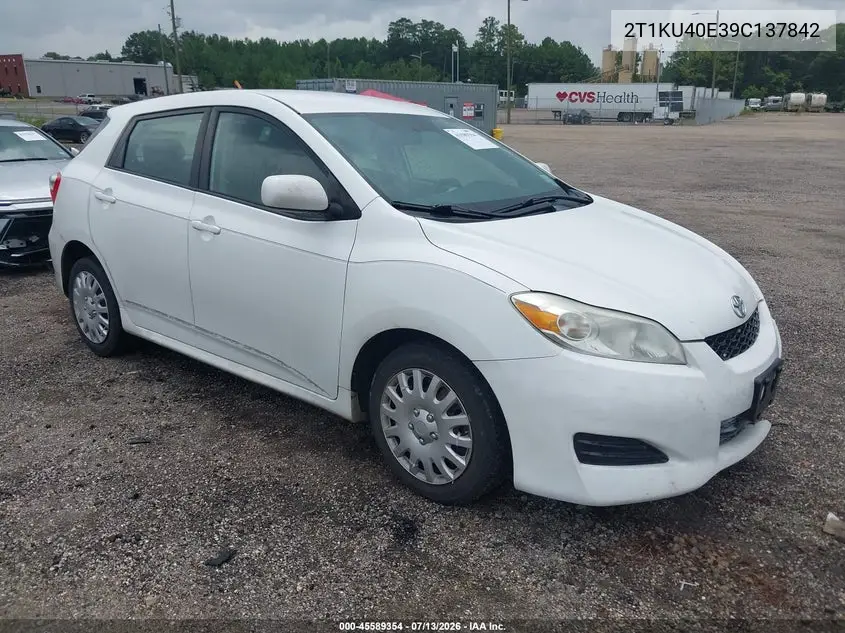 2009 Toyota Matrix VIN: 2T1KU40E39C137842 Lot: 45589354