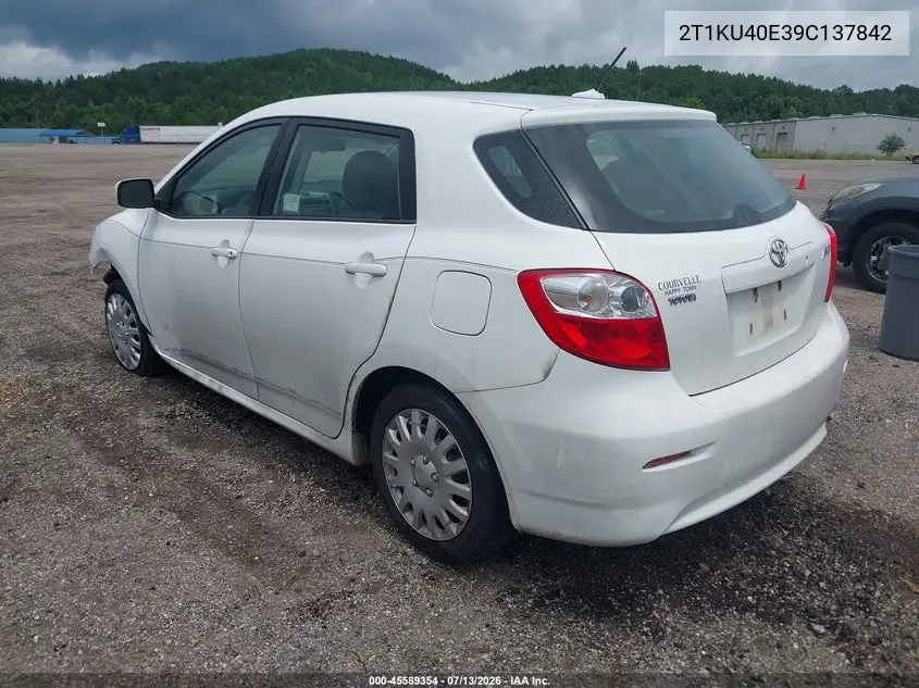 2009 Toyota Matrix VIN: 2T1KU40E39C137842 Lot: 45589354