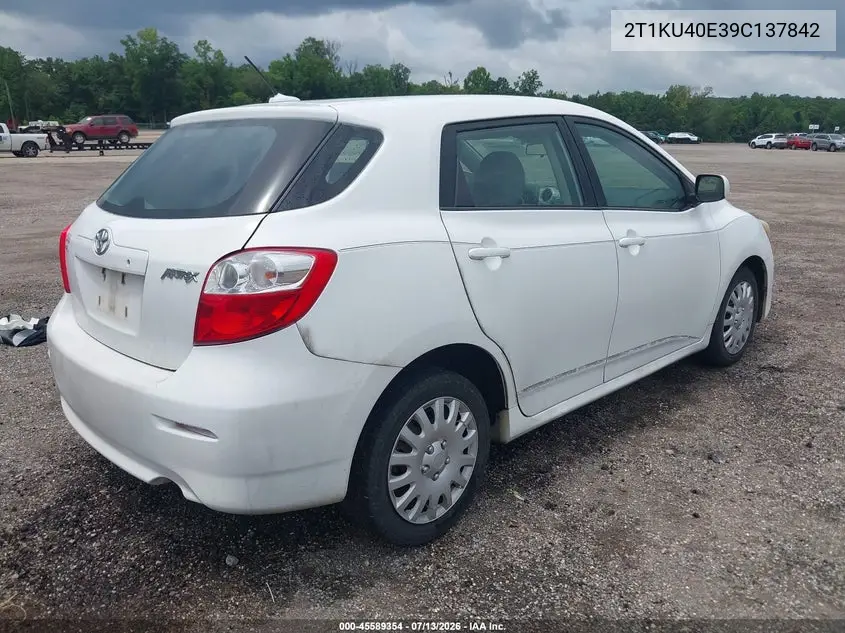 2009 Toyota Matrix VIN: 2T1KU40E39C137842 Lot: 45589354
