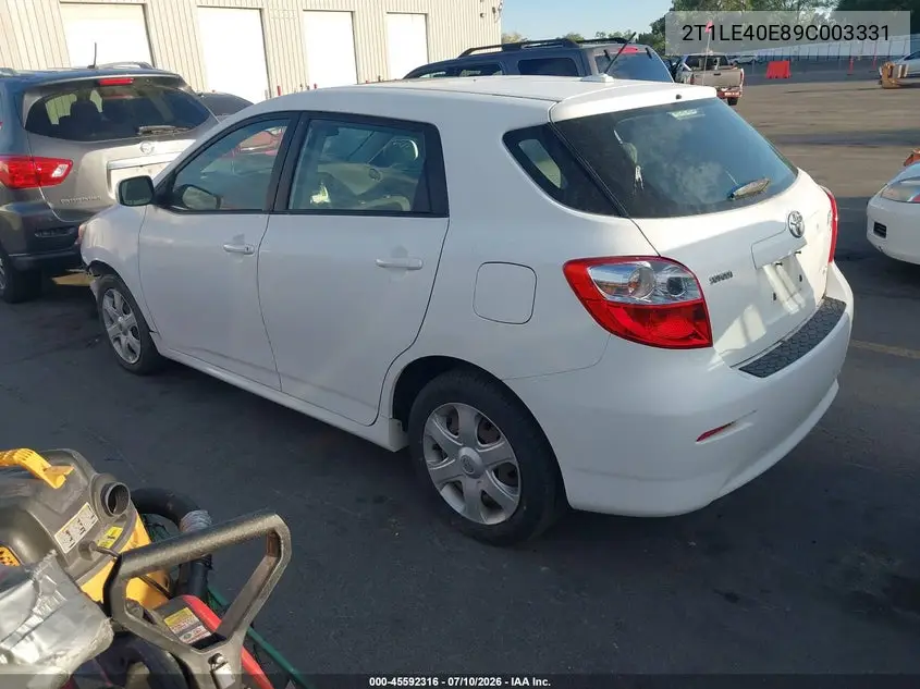 2009 Toyota Matrix S VIN: 2T1LE40E89C003331 Lot: 45592316