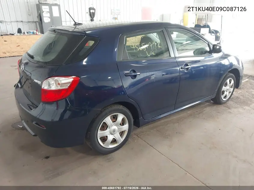 2009 Toyota Matrix VIN: 2T1KU40E09C087126 Lot: 45651792