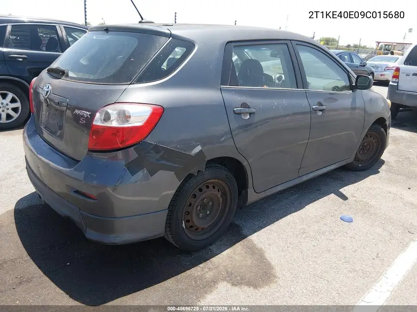 2009 Toyota Matrix S VIN: 2T1KE40E09C015680 Lot: 45696725