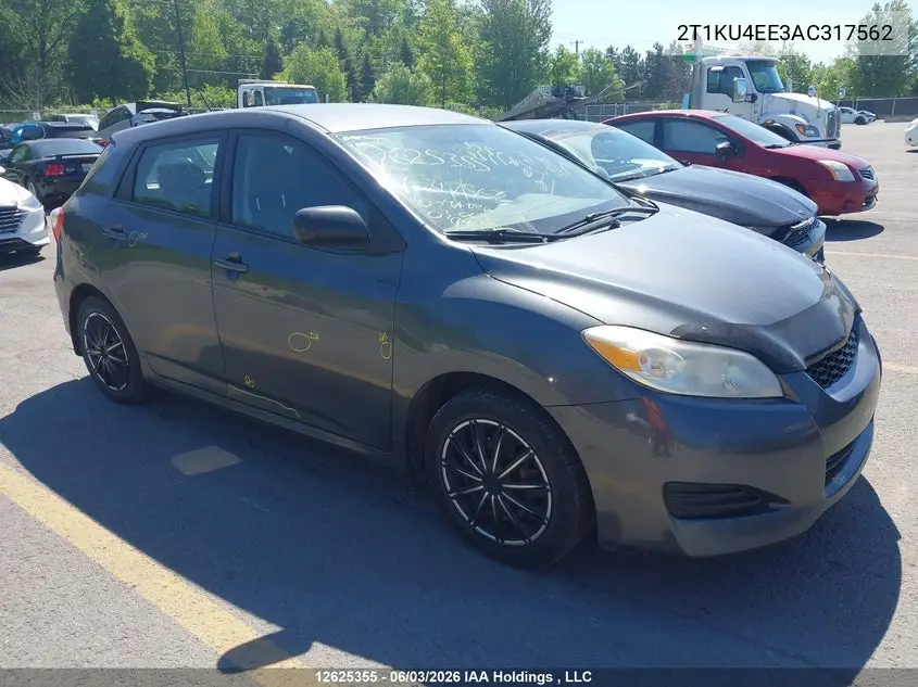2010 Toyota Matrix VIN: 2T1KU4EE3AC317562 Lot: 12625355x
