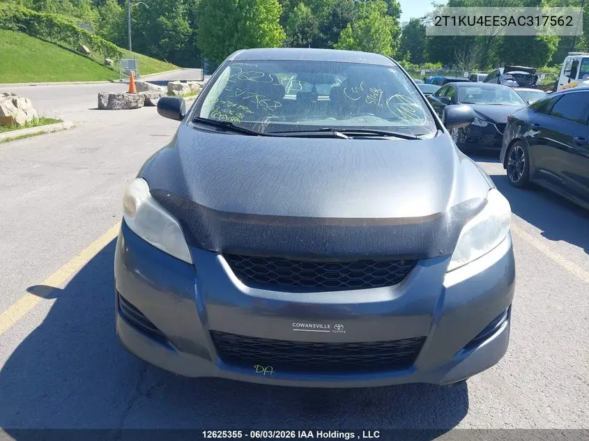 2010 Toyota Matrix VIN: 2T1KU4EE3AC317562 Lot: 12625355x