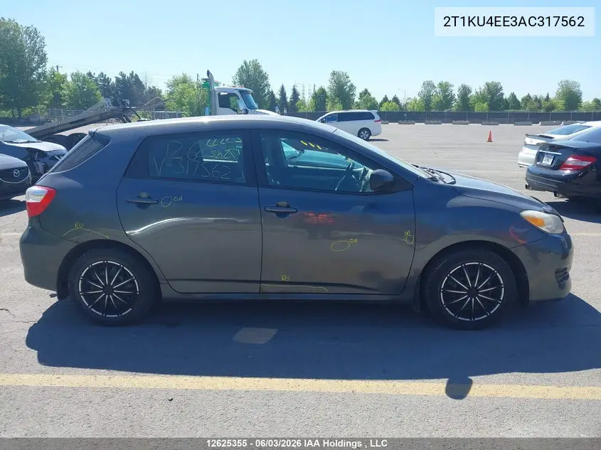 2010 Toyota Matrix VIN: 2T1KU4EE3AC317562 Lot: 12625355x