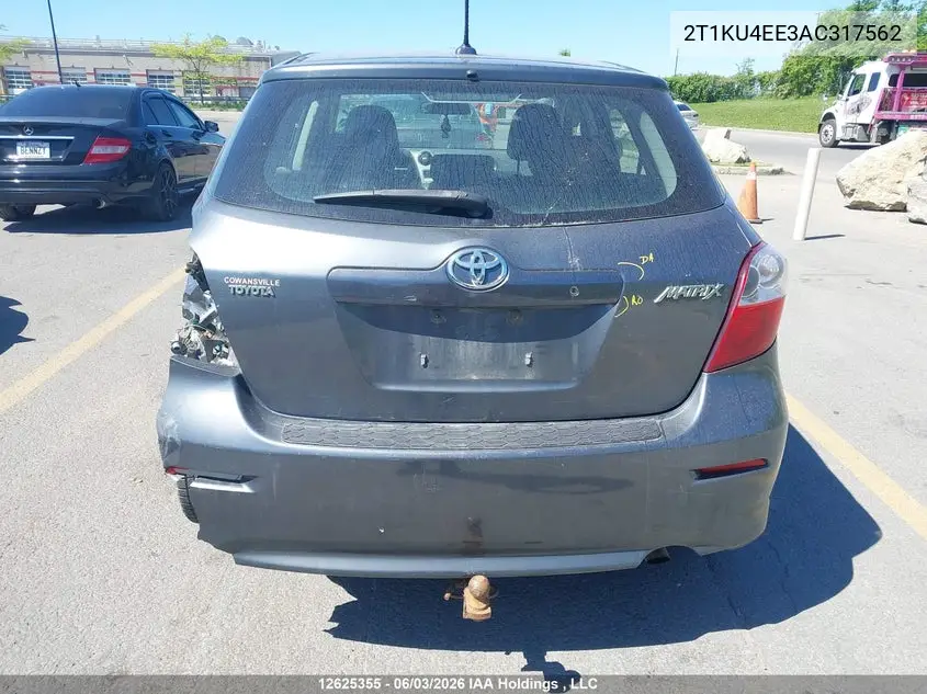 2010 Toyota Matrix VIN: 2T1KU4EE3AC317562 Lot: 12625355x