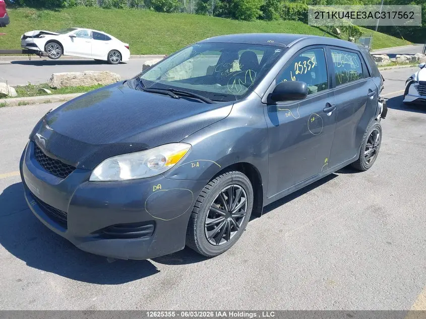 2010 Toyota Matrix VIN: 2T1KU4EE3AC317562 Lot: 12625355x