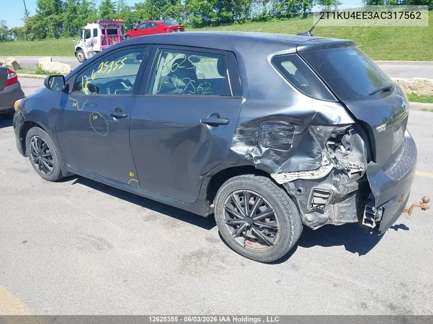 2010 Toyota Matrix VIN: 2T1KU4EE3AC317562 Lot: 12625355x