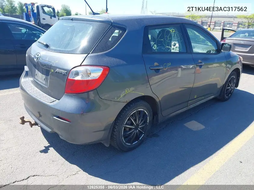 2010 Toyota Matrix VIN: 2T1KU4EE3AC317562 Lot: 12625355x