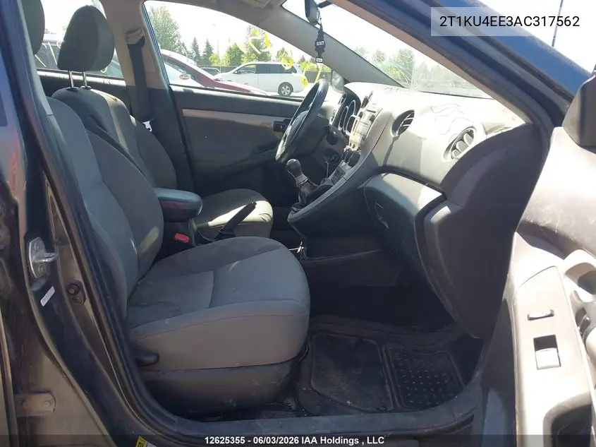 2010 Toyota Matrix VIN: 2T1KU4EE3AC317562 Lot: 12625355x