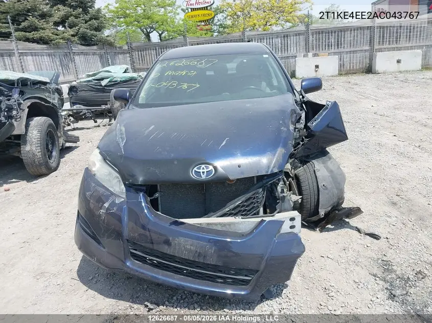 2010 Toyota Matrix Xr VIN: 2T1KE4EE2AC043767 Lot: 12626687