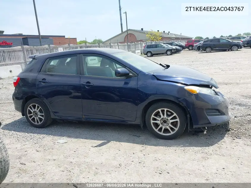 2010 Toyota Matrix Xr VIN: 2T1KE4EE2AC043767 Lot: 12626687