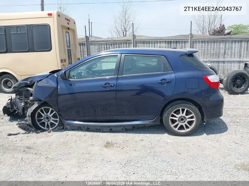 2010 Toyota Matrix Xr VIN: 2T1KE4EE2AC043767 Lot: 12626687