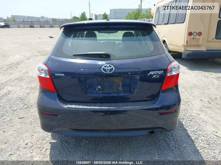 2010 Toyota Matrix Xr VIN: 2T1KE4EE2AC043767 Lot: 12626687