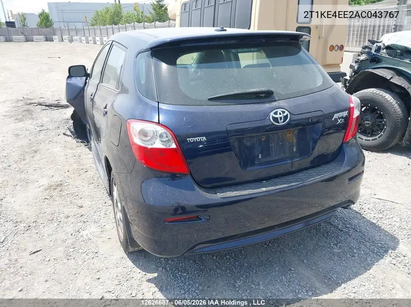 2010 Toyota Matrix Xr VIN: 2T1KE4EE2AC043767 Lot: 12626687