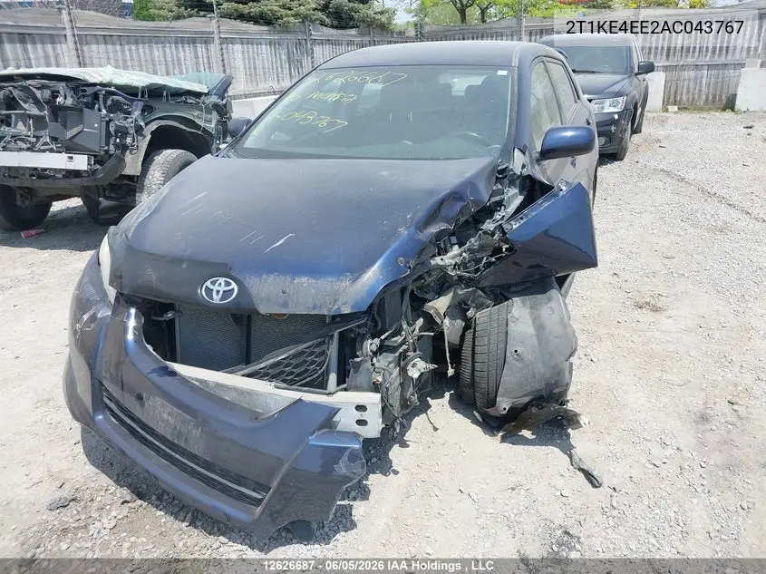 2010 Toyota Matrix Xr VIN: 2T1KE4EE2AC043767 Lot: 12626687