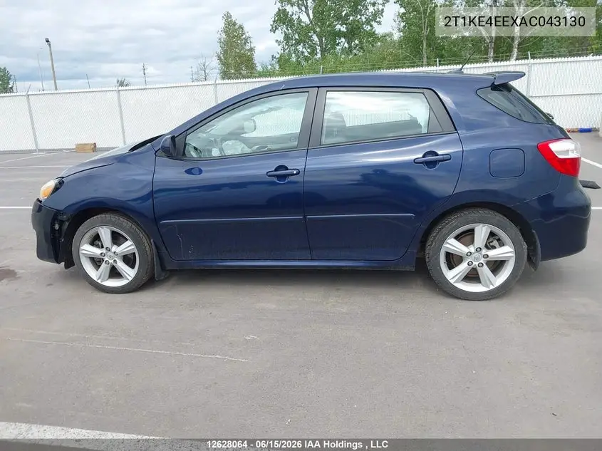 2010 Toyota Matrix Xr VIN: 2T1KE4EEXAC043130 Lot: 12628064