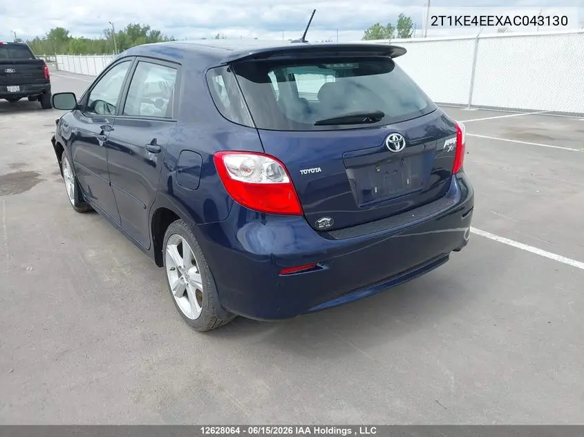 2010 Toyota Matrix Xr VIN: 2T1KE4EEXAC043130 Lot: 12628064