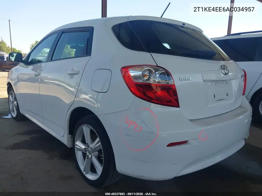 2010 Toyota Matrix S VIN: 2T1KE4EE6AC034957 Lot: 45337663
