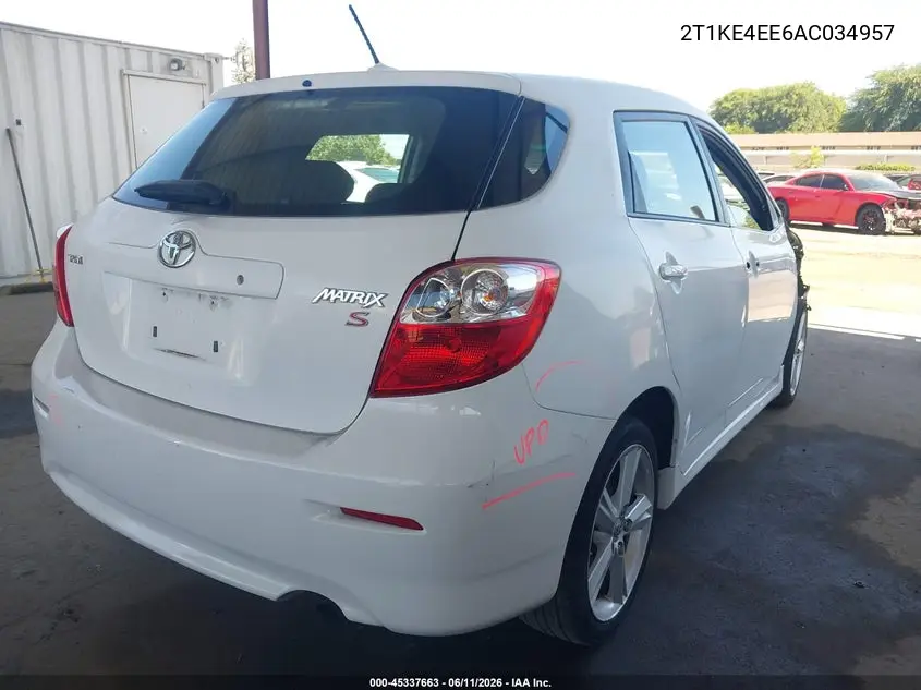 2010 Toyota Matrix S VIN: 2T1KE4EE6AC034957 Lot: 45337663