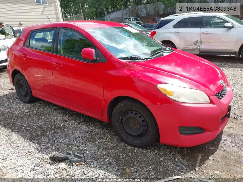 2010 Toyota Matrix VIN: 2T1KU4EE5AC309348 Lot: 45345232