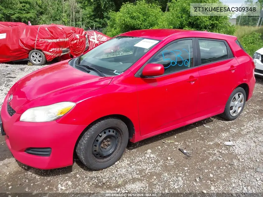 2010 Toyota Matrix VIN: 2T1KU4EE5AC309348 Lot: 45345232