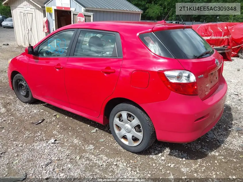 2010 Toyota Matrix VIN: 2T1KU4EE5AC309348 Lot: 45345232