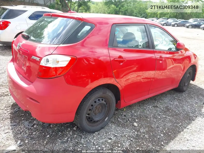 2010 Toyota Matrix VIN: 2T1KU4EE5AC309348 Lot: 45345232