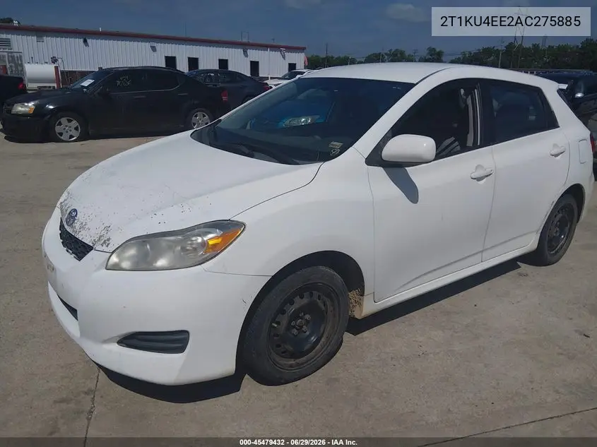 2010 Toyota Matrix VIN: 2T1KU4EE2AC275885 Lot: 45479432