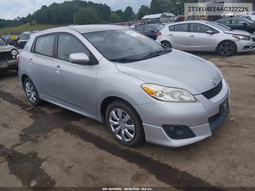 2010 Toyota Matrix VIN: 2T1KU4EE4AC322236 Lot: 45498893