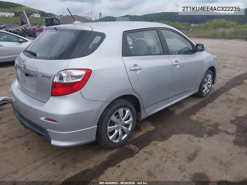 2010 Toyota Matrix VIN: 2T1KU4EE4AC322236 Lot: 45498893