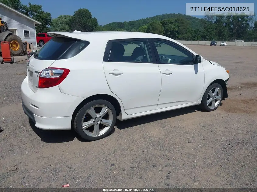 2010 Toyota Matrix S VIN: 2T1LE4EE5AC018625 Lot: 45520481