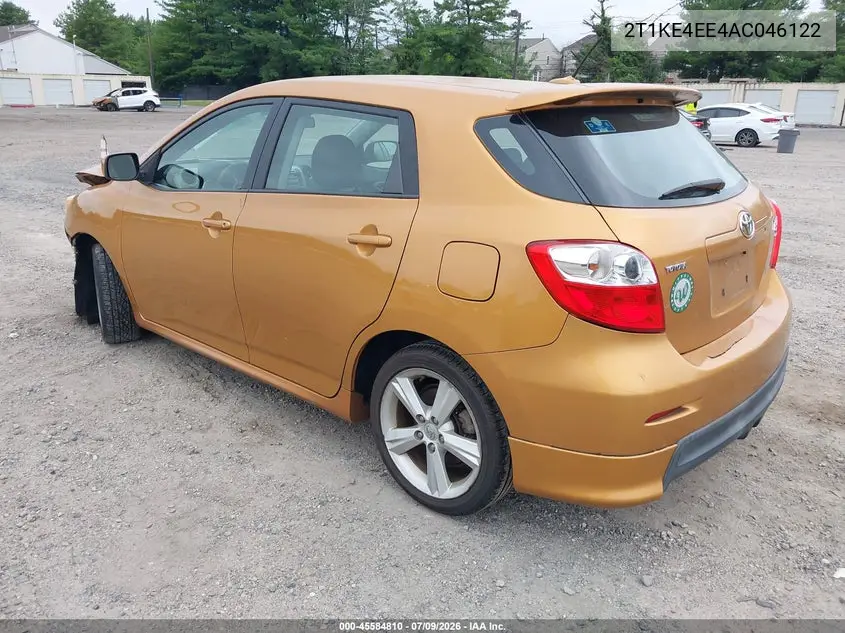 2010 Toyota Matrix S VIN: 2T1KE4EE4AC046122 Lot: 45584810