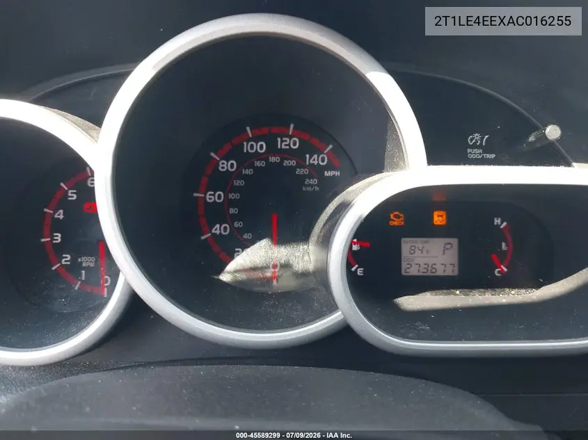 2010 Toyota Matrix S VIN: 2T1LE4EEXAC016255 Lot: 45589299