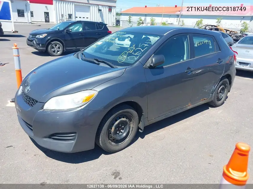 2012 Toyota Matrix VIN: 2T1KU4EE0CC818749 Lot: 12627138