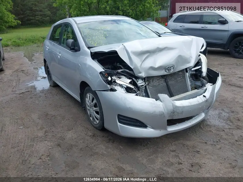 2012 Toyota Corolla Matrix VIN: 2T1KU4EE7CC851098 Lot: 12634984