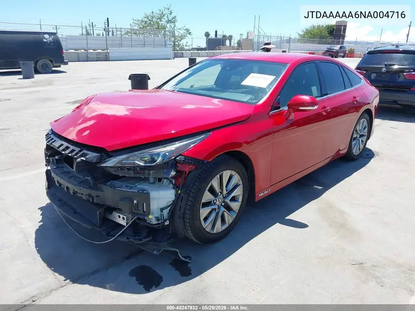 2022 Toyota Mirai Xle VIN: JTDAAAAA6NA004716 Lot: 45247932