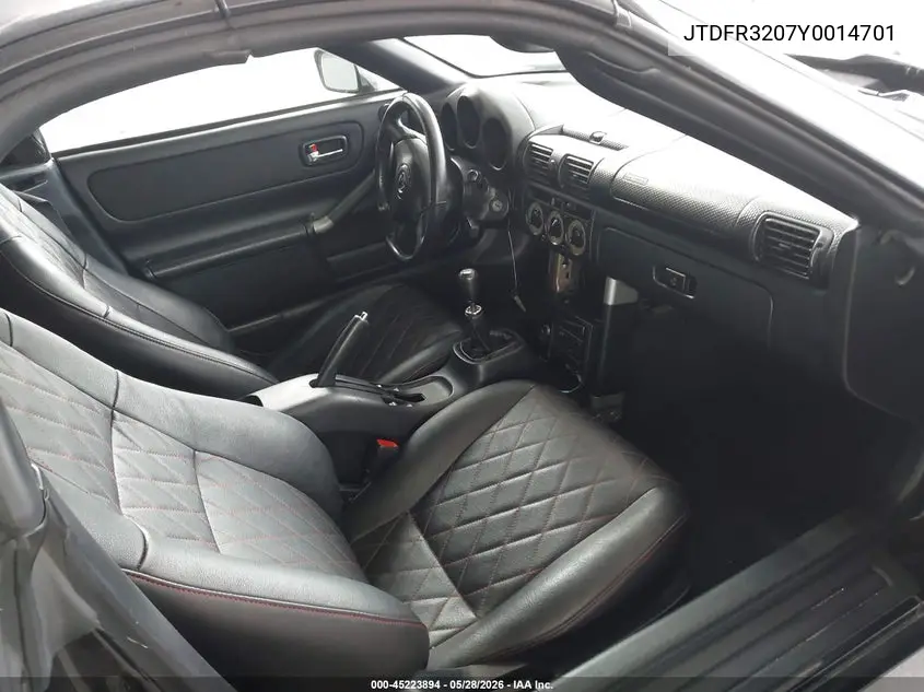 2000 Toyota Mr2 Spyder VIN: JTDFR3207Y0014701 Lot: 45223894