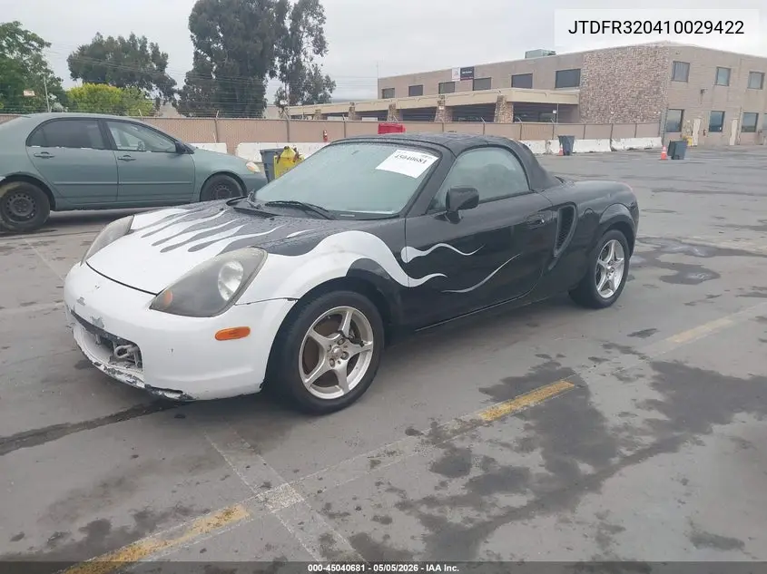 2001 Toyota Mr2 Spyder VIN: JTDFR320410029422 Lot: 45040681
