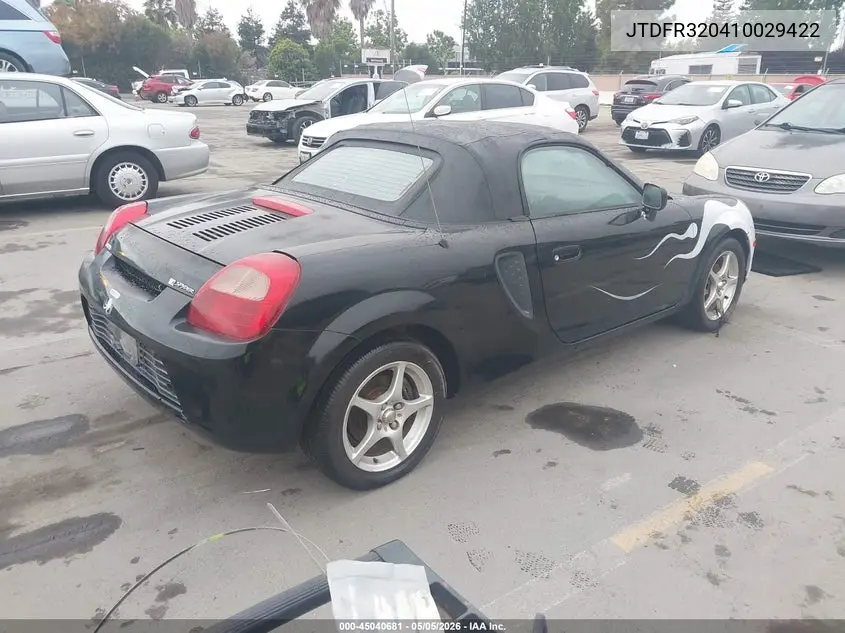 2001 Toyota Mr2 Spyder VIN: JTDFR320410029422 Lot: 45040681