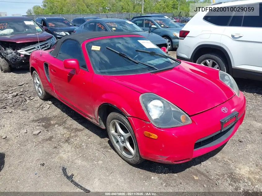 2001 Toyota Mr2 Spyder VIN: JTDFR320010029059 Lot: 45078806