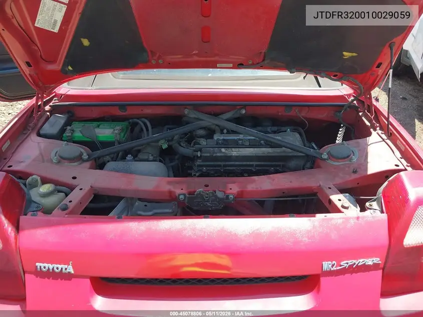 2001 Toyota Mr2 Spyder VIN: JTDFR320010029059 Lot: 45078806