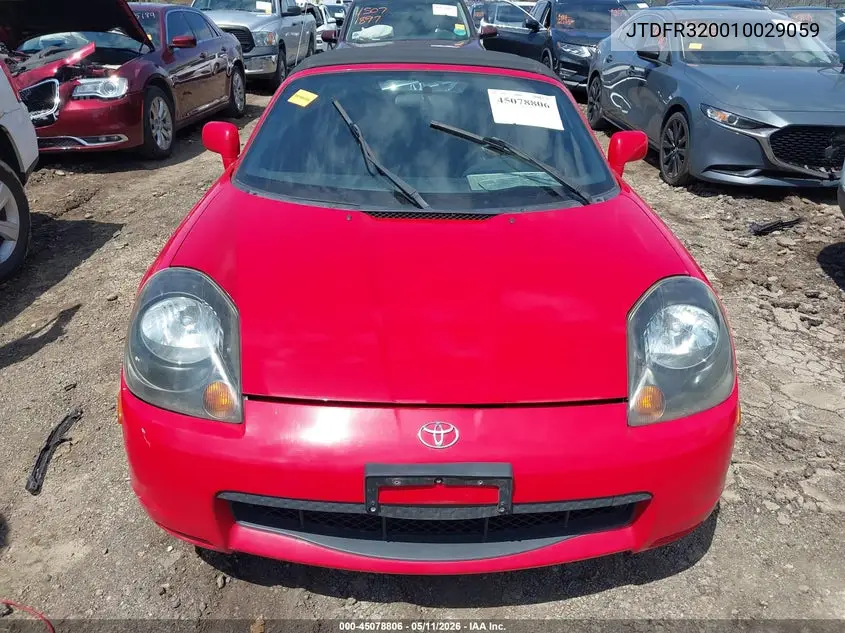 2001 Toyota Mr2 Spyder VIN: JTDFR320010029059 Lot: 45078806