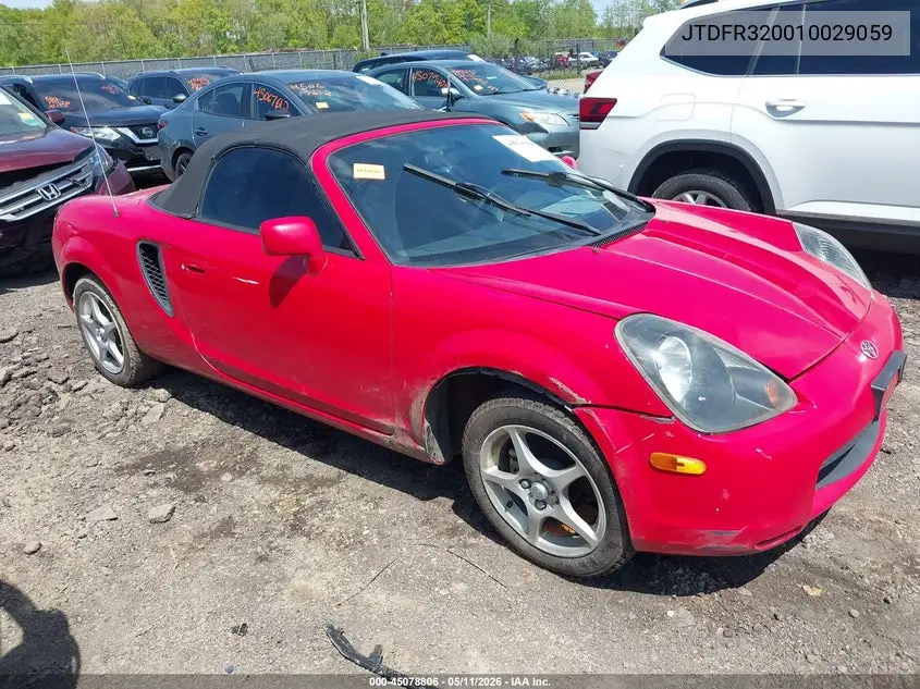 2001 Toyota Mr2 Spyder VIN: JTDFR320010029059 Lot: 45078806