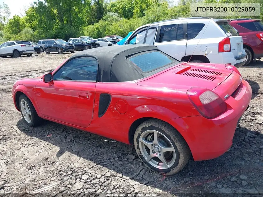 2001 Toyota Mr2 Spyder VIN: JTDFR320010029059 Lot: 45078806