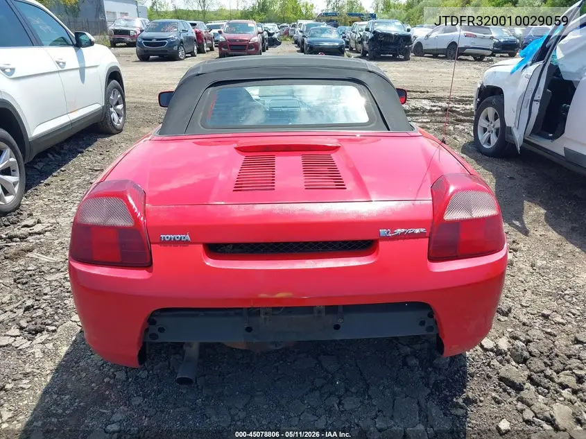 2001 Toyota Mr2 Spyder VIN: JTDFR320010029059 Lot: 45078806