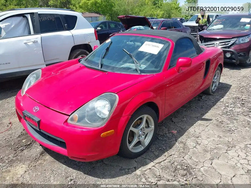 2001 Toyota Mr2 Spyder VIN: JTDFR320010029059 Lot: 45078806